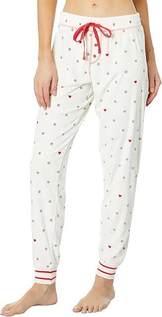 P.J. Salvage Polka Dot Heart Joggers (Ivory) Women's Pajama Cover