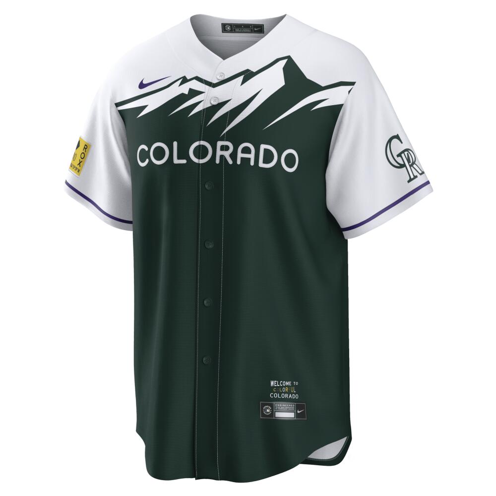 Nike Men's MLB Colorado Rockies City Connect Replica Baseball Jersey in Green Cover