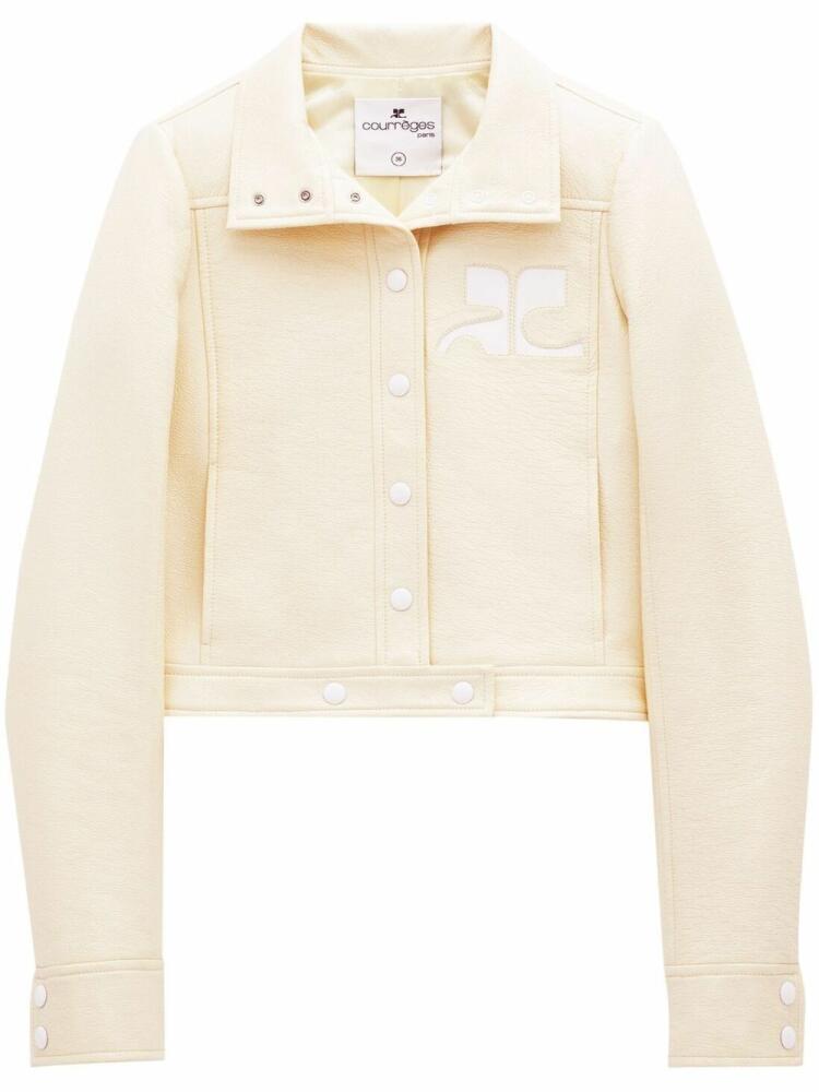 Courrèges Iconique vinyl bomber jacket - Neutrals Cover