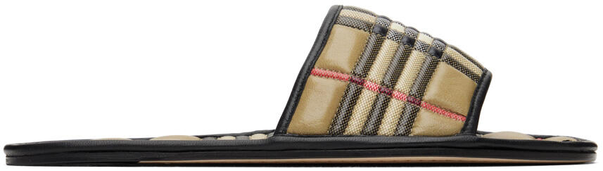 Burberry Beige Check Slides Cover