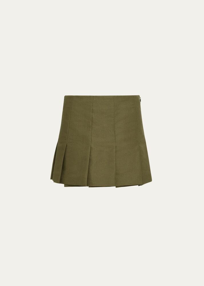 Prada Canvas Fit-Flare Mini Skirt Cover