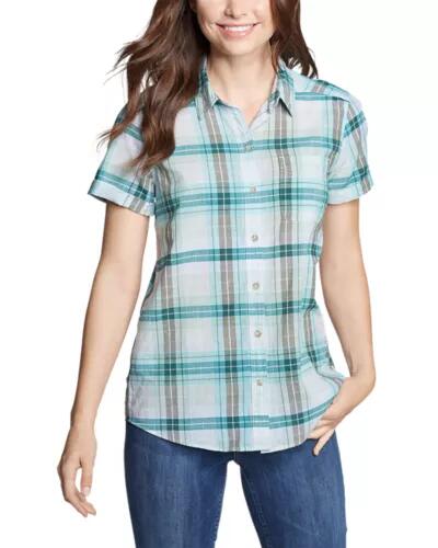 Eddie Bauer Women's Packable Short-Sleeve Shirt - Boyfriend Cover