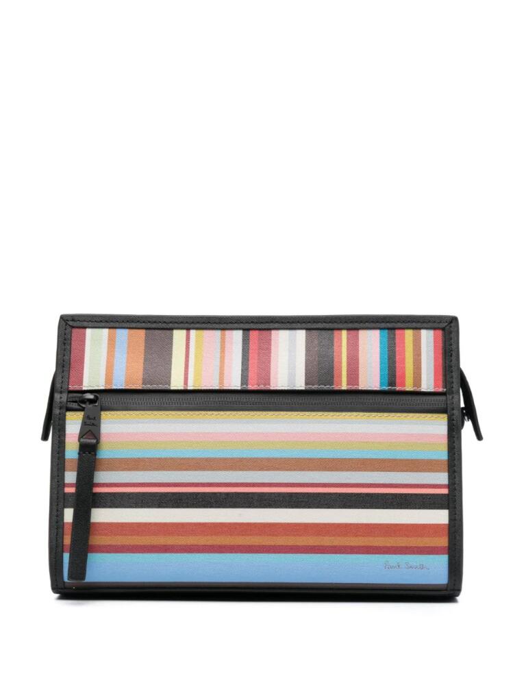 Paul Smith striped leather wash bag - Neutrals Cover