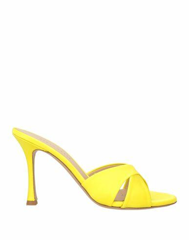 Roberto Festa Woman Sandals Yellow Textile fibers Cover