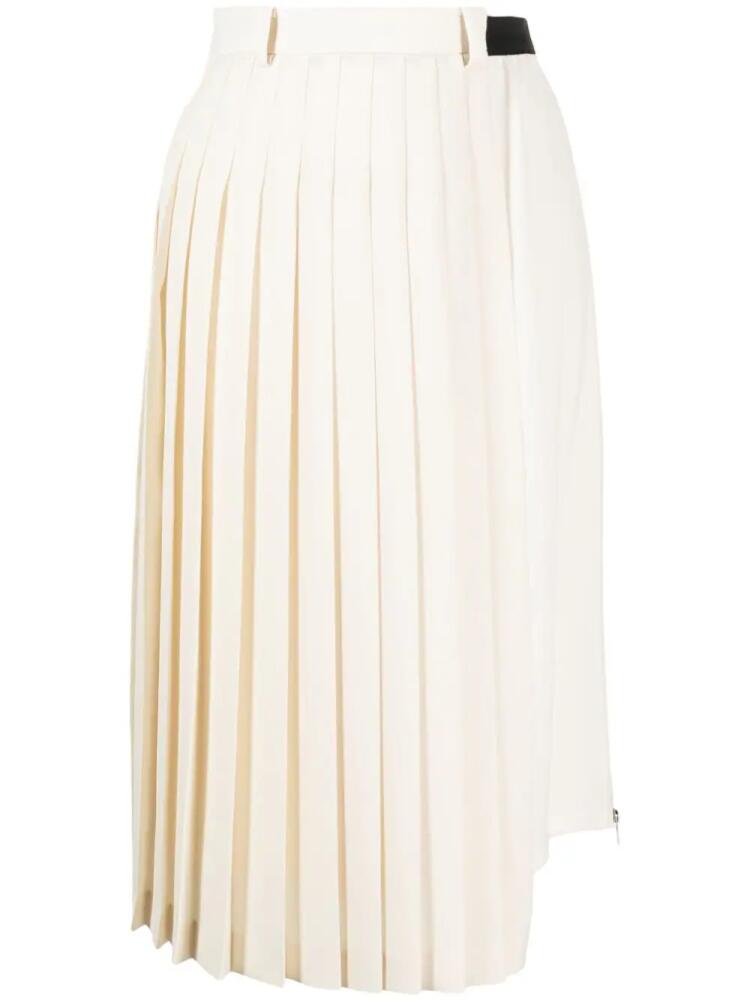 Undercover fully-pleated zip-up skirt - White Cover