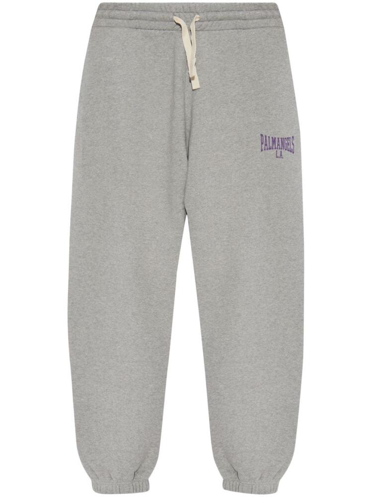 Palm Angels logo-print cotton track pants - Grey Cover