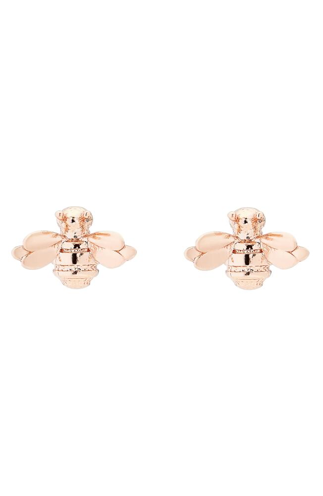 Ted Baker London Beelii Bee Stud Earrings in Brushed Rose Gold Tone Cover