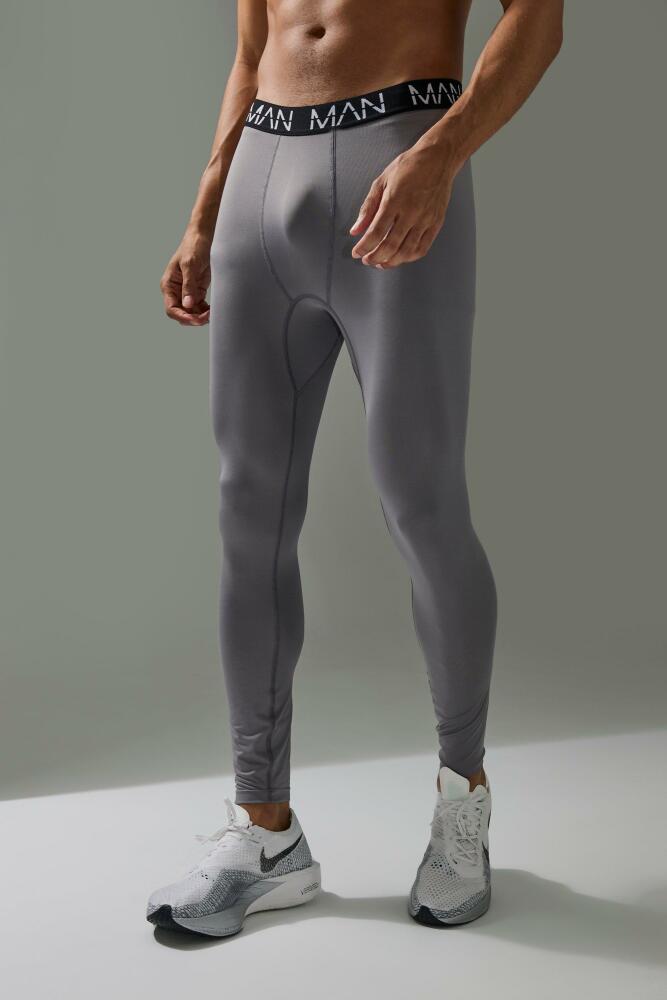 boohoo Mens Man Active Base Layer Legging - Grey Cover