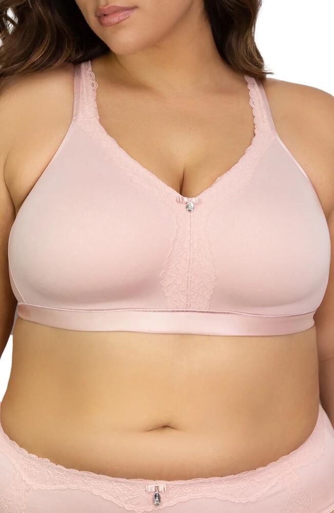 Curvy Couture Lace Trim Wireless Bra in Blushing Rose Cover