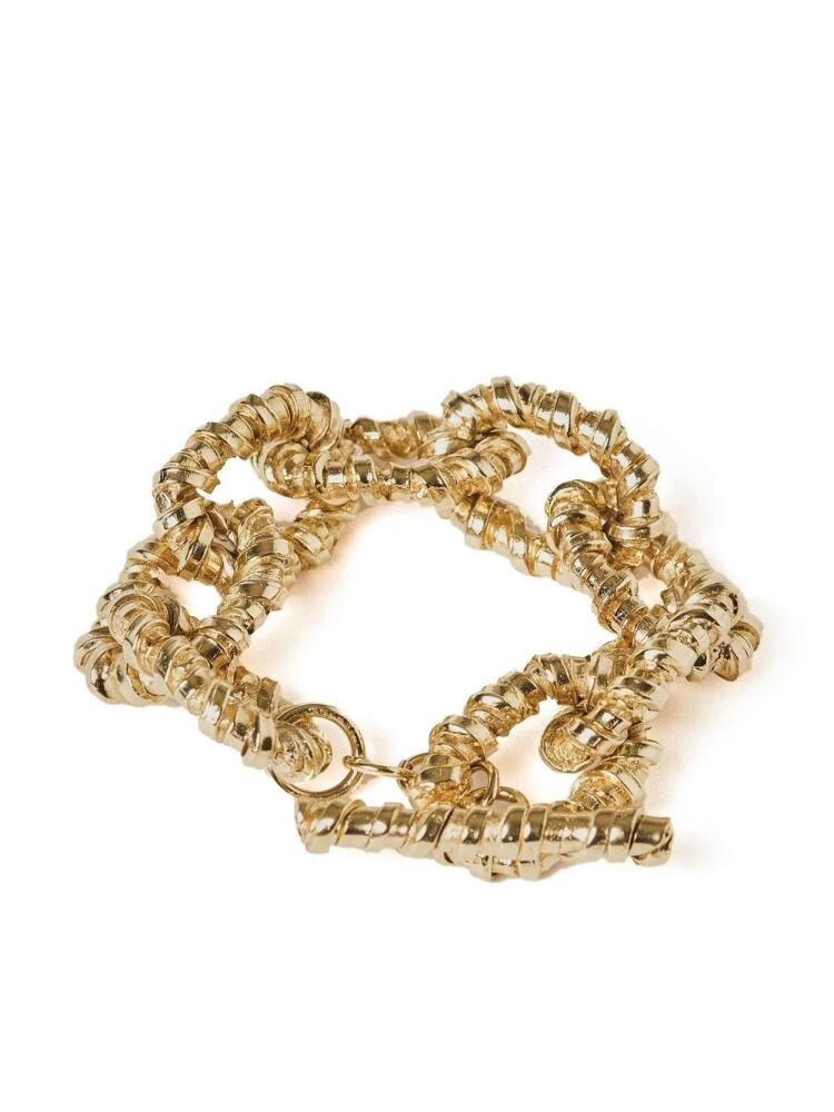 Paola Sighinolfi jumbo hammered Classico bastille link bracelet - Gold Cover