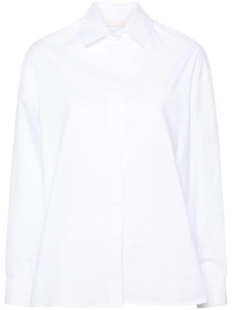 LIU JO rhinestoned cotton shirt - White Cover