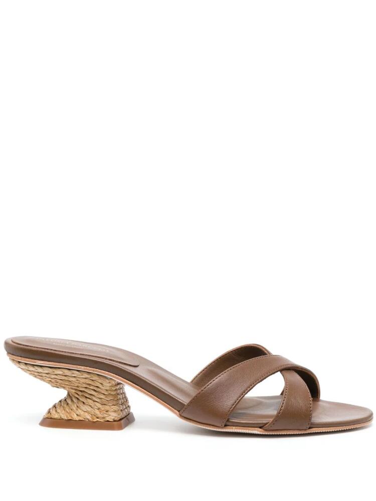 Paloma Barceló 60mm open-toe leather mules - Brown Cover