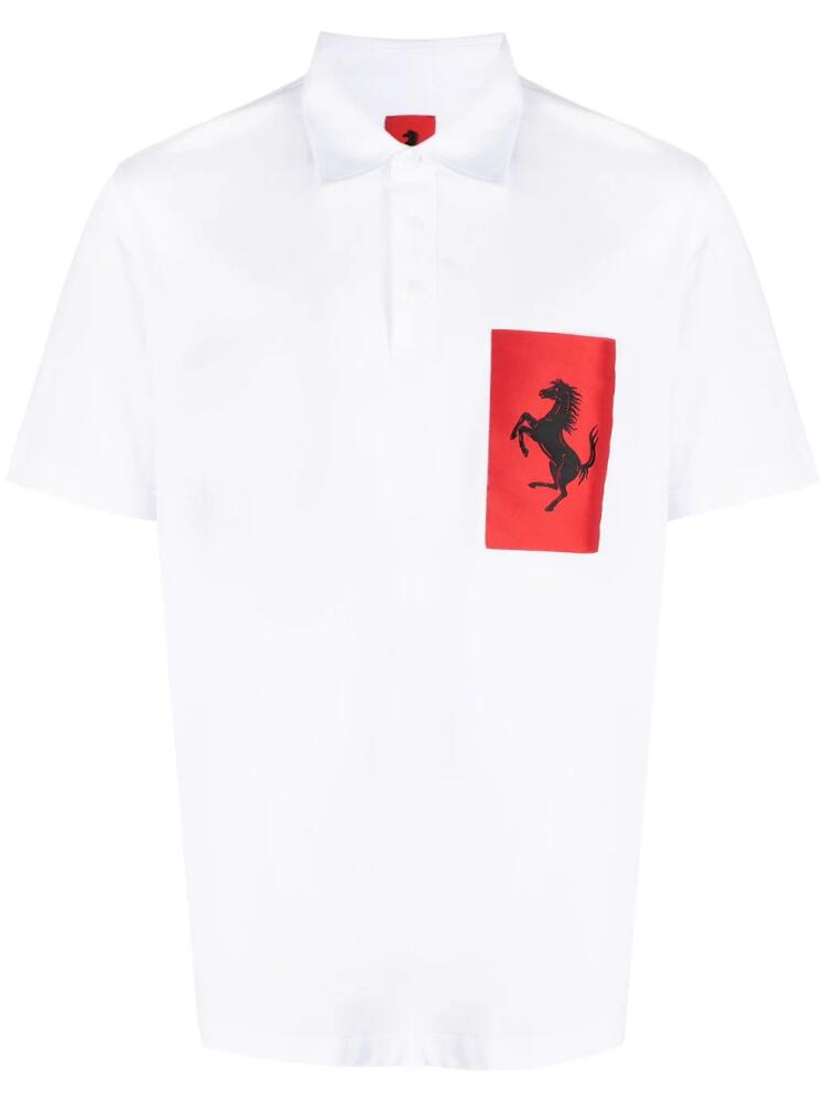 Ferrari Prancing Horse patch polo shirt - White Cover