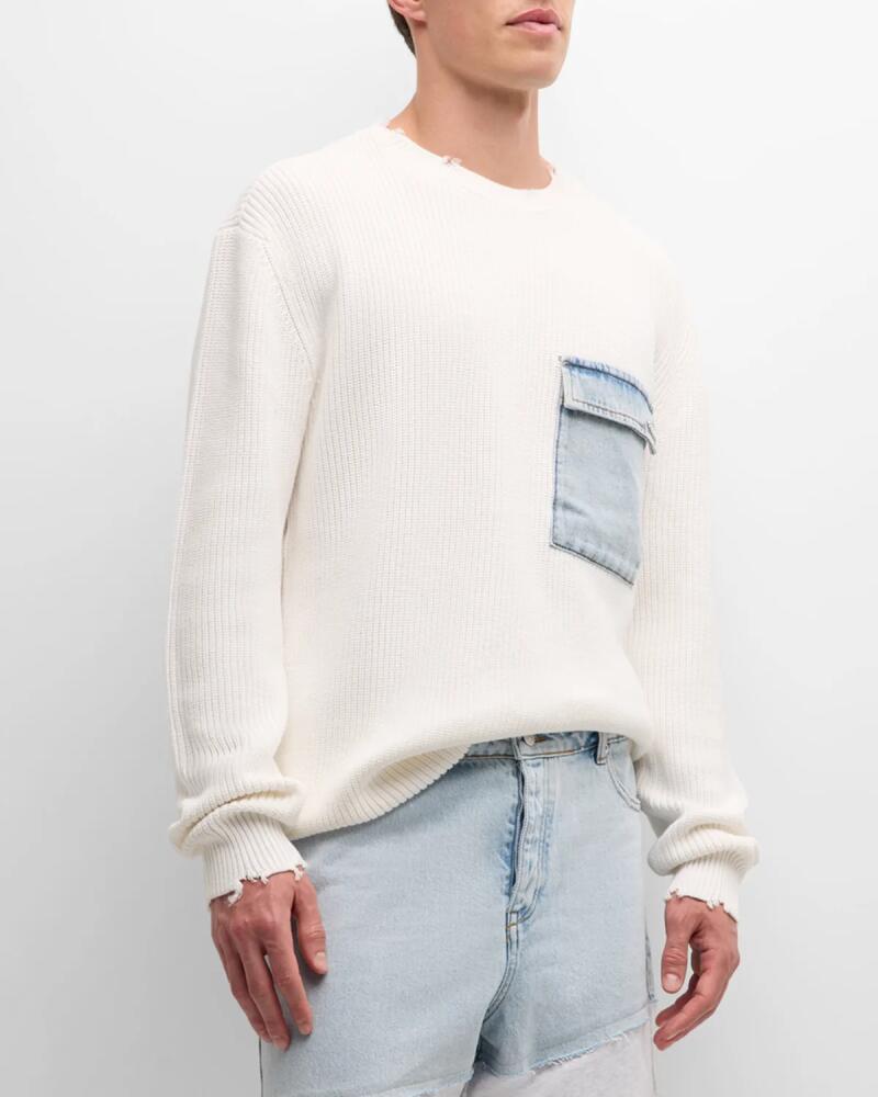 SER.O.YA Men's Damien Sweater with Denim Pocket Cover