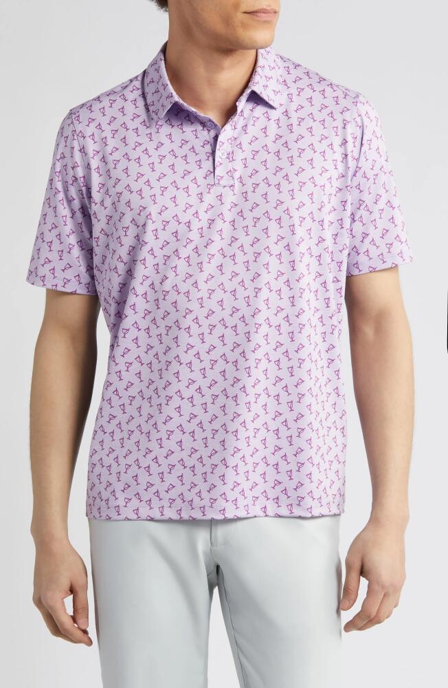 Johnston & Murphy XC4 Cocktail Print Performance Golf Polo in Lavendar Cover