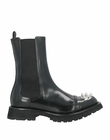 Alexander Mcqueen Man Boot Black Soft Leather Cover