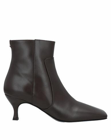 Patrizia Pepe Woman Ankle boots Dark brown Soft Leather Cover