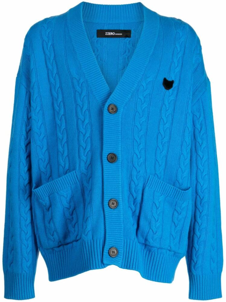 ZZERO BY SONGZIO Panther cable-knit cardigan - Blue Cover