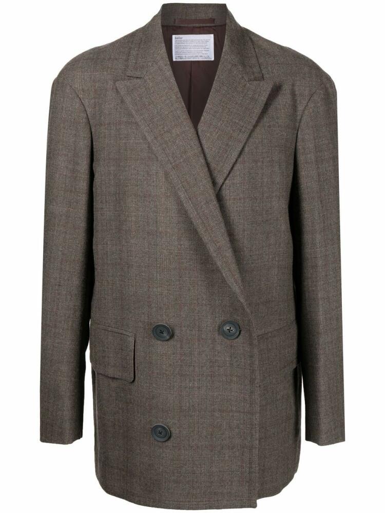 Kolor double-breasted wool-blend blazer - Brown Cover