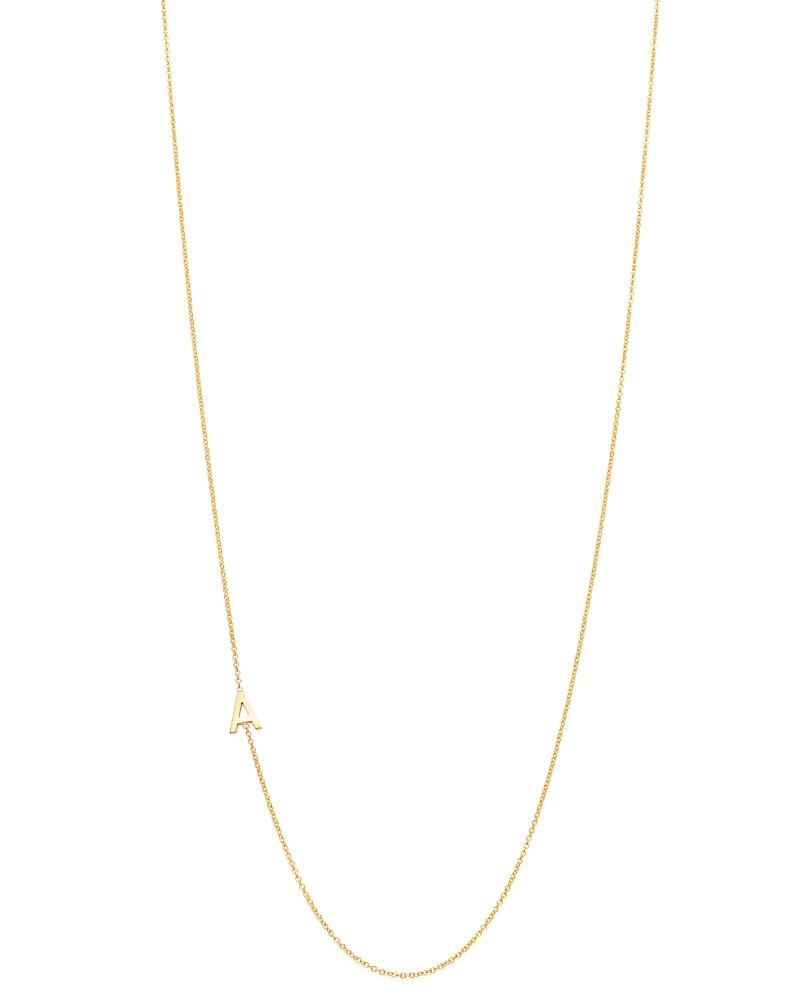 Zoe Lev 14K Yellow Gold Asymmetrical Initial Pendant Necklace, 18L Cover