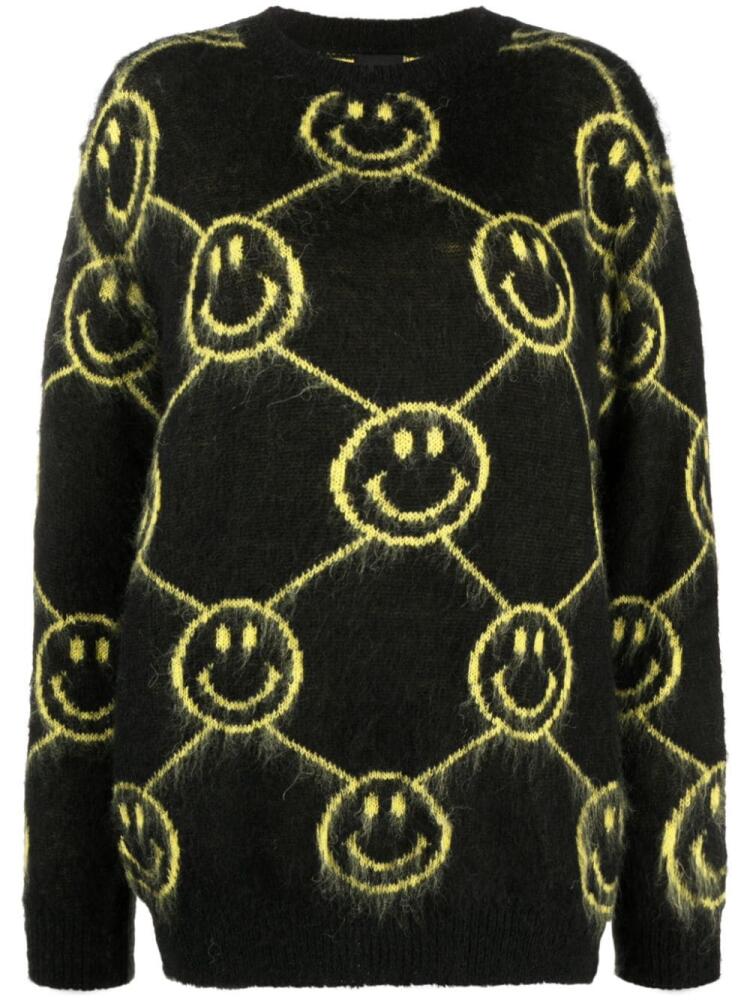 Joshua Sanders smiley-face intarsia-knit jumper - Black Cover