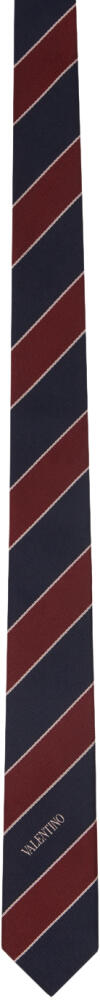 Valentino Garavani Red & Navy Jacquard Signa Tie Cover