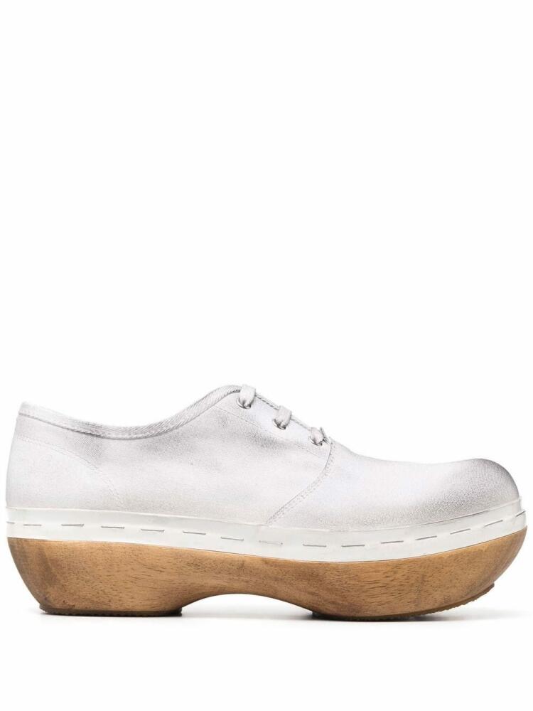 Maison Margiela wooden sole lace-up shoes - White Cover