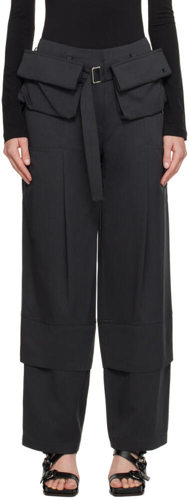 LOW CLASSIC Black Belted Trousers Cover