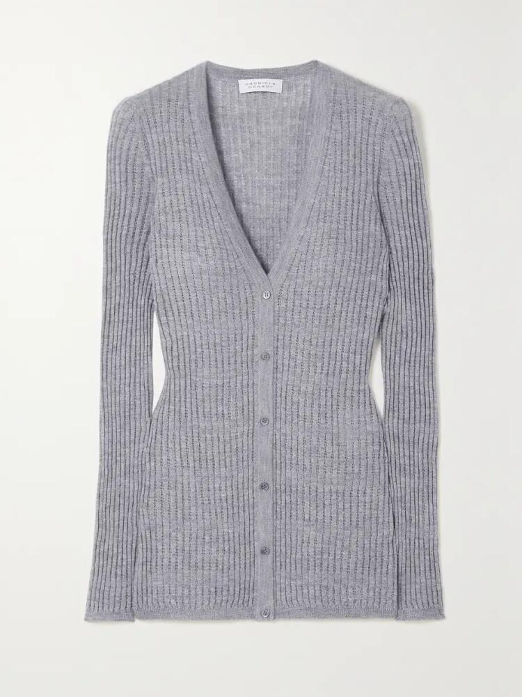 Gabriela Hearst - Emma Pointelle-knit Cashmere And Silk-blend Cardigan - Gray Cover