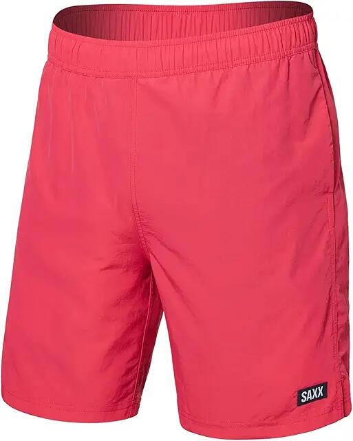 SAXX UNDERWEAR Go Coastal 2-N-1 7 Short with DropTemp Hydro Liner (Hibiscus) Men's Swimwear Cover