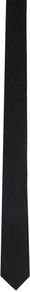 Valentino Garavani Black Jacquard Toile Iconographe Tie Cover