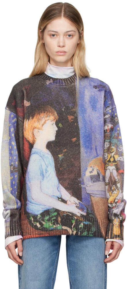 JW Anderson Blue Printed Sweater Cover