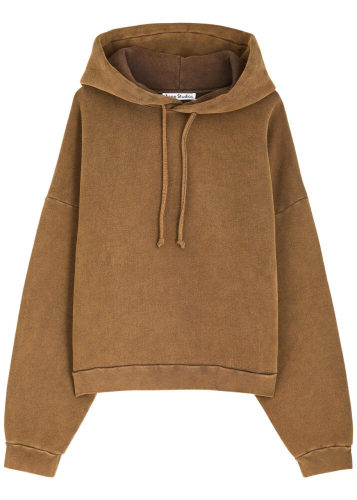 Acne Studios Faded Hooded Cotton Sweatshirt - Brown Cover