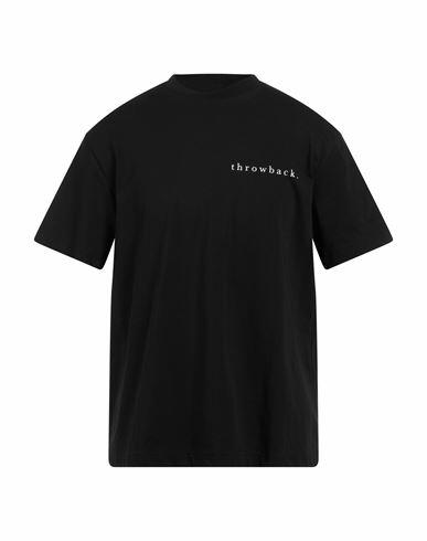 Throwback. Man T-shirt Black Cotton Cover