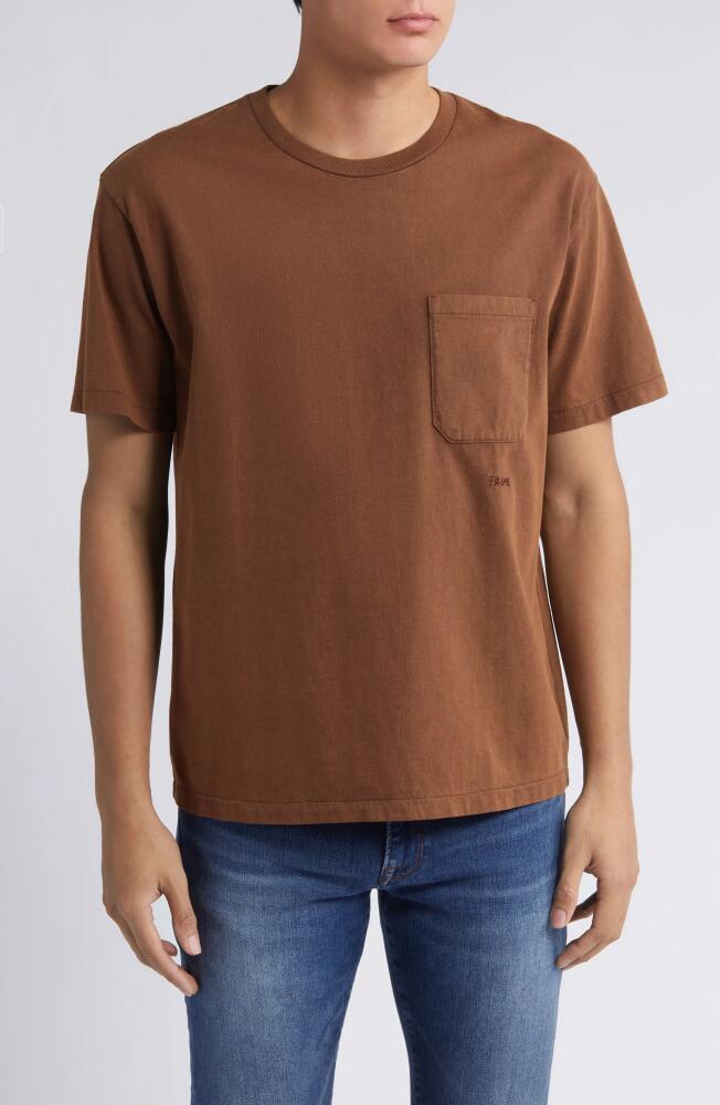 FRAME Vintage Wash Pocket T-Shirt in Brown Cover