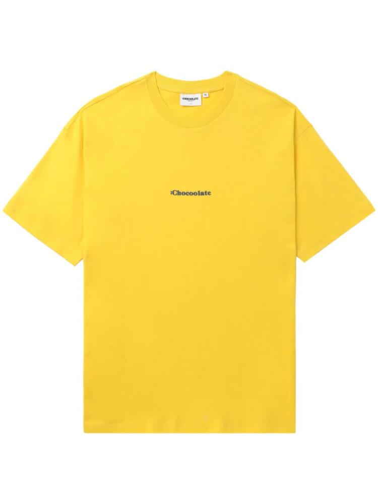 CHOCOOLATE logo-print cotton T-shirt - Yellow Cover