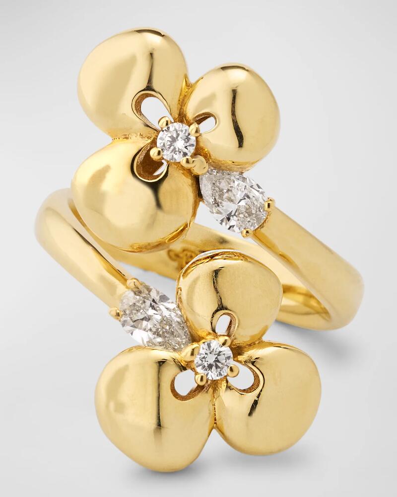 Miseno Ischia 18K Yellow Gold Diamond Flower Ring Cover