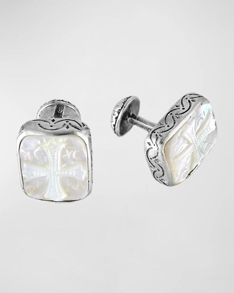 Konstantino Color Classics Sterling Silver Mother-of-Pearl Cross Cuff Links Cover