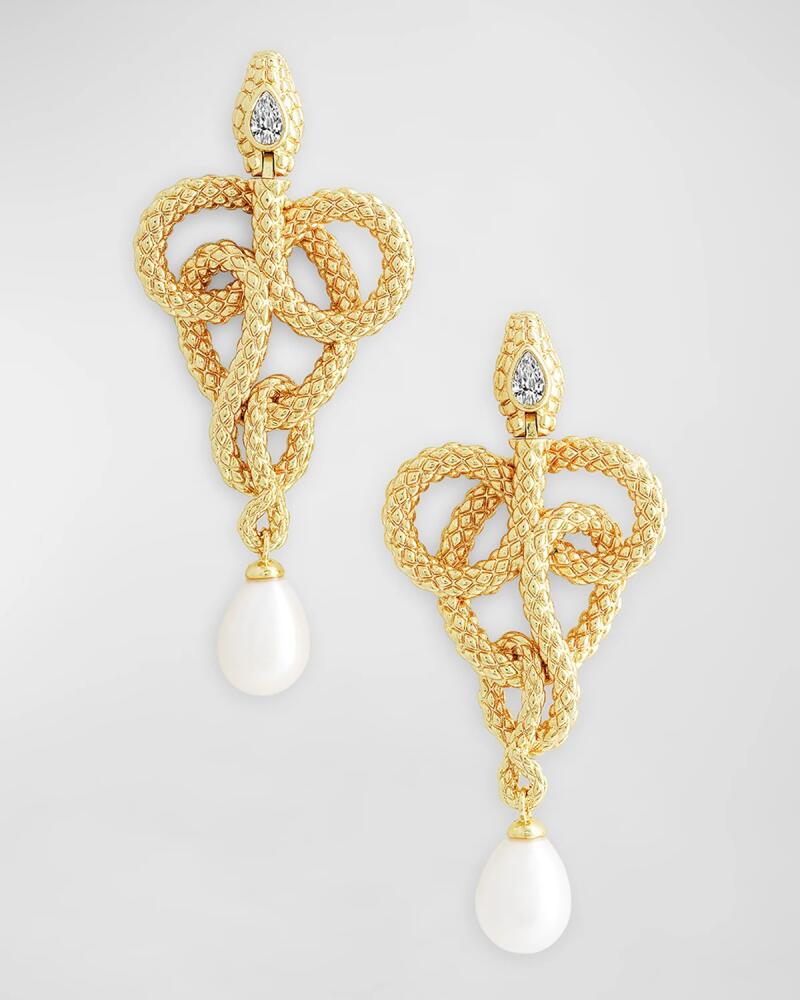 Anabel Aram Jewelry Serpent Pearl Drop Earrings Cover