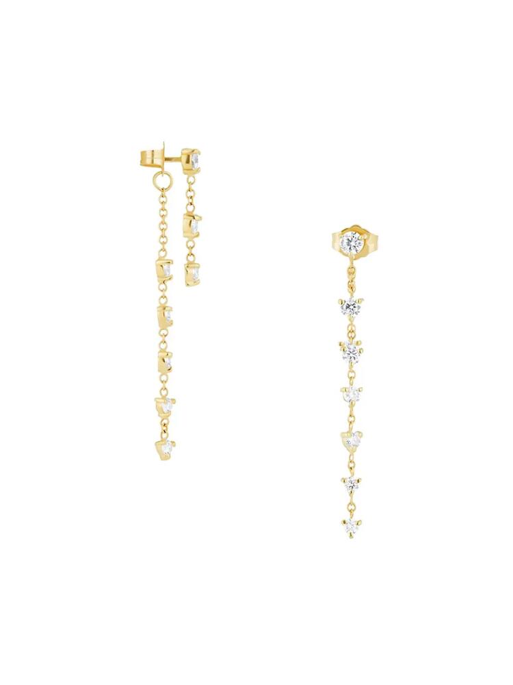 Luv AJ Women's 14K Goldplated & Glass Crystal Chain Drop Earrings Cover