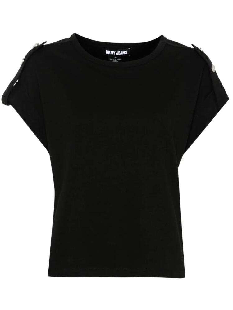 DKNY round-neck cotton blend T-shirt - Black Cover