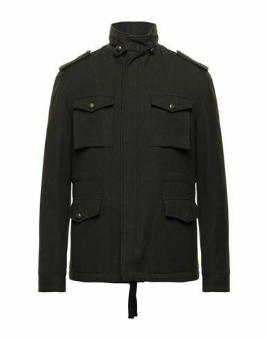 Brian Dales Man Jacket Military green Wool, Cotton Cover