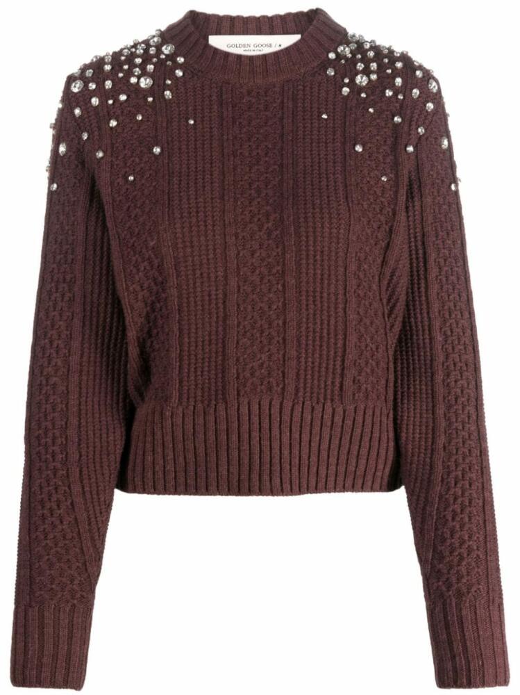 Golden Goose crystal-embellished virgin-wool jumper - Red Cover