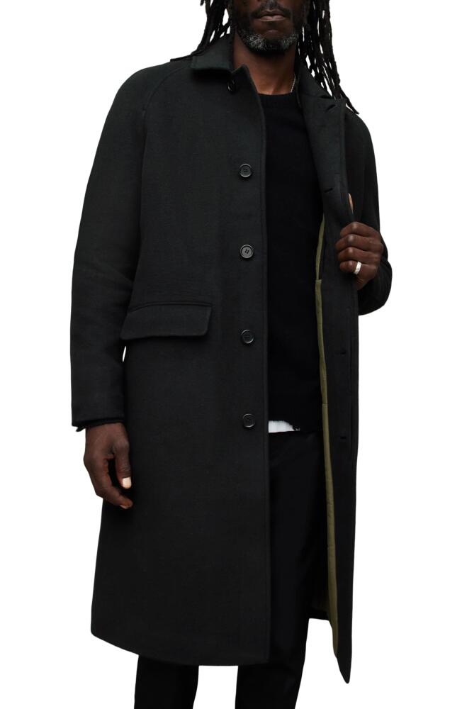 AllSaints Somnus Longline Coat in Black Cover