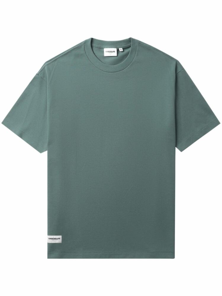 CHOCOOLATE logo-patch cotton T-shirt - Green Cover