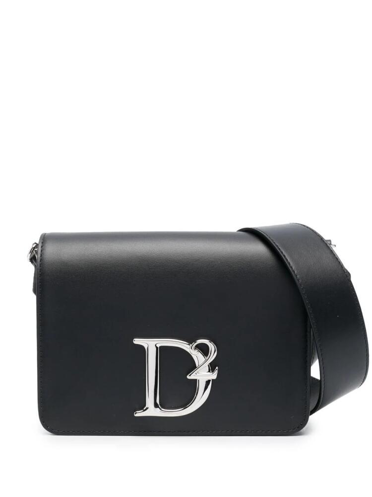 DSQUARED2 logo-plaque leather crossbody bag - Black Cover