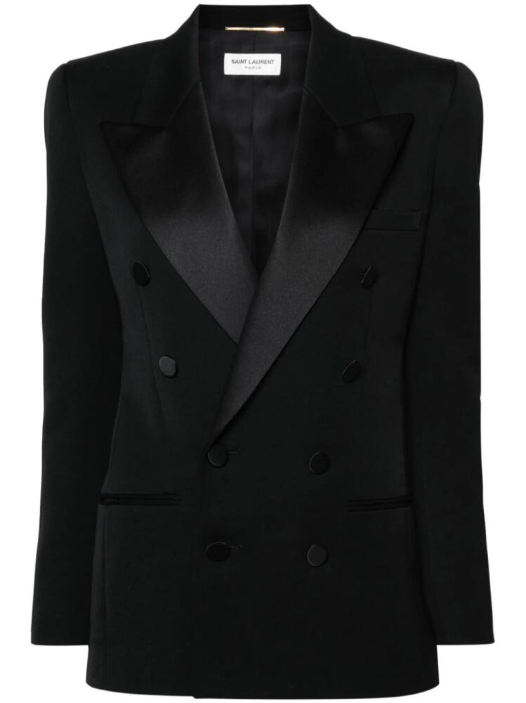 Saint Laurent Leger Armure double-breasted blazer - Black Cover