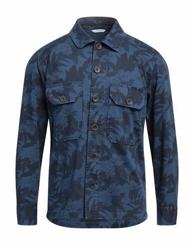 Manuel Ritz Man Shirt Midnight blue Cotton, Elastane Cover