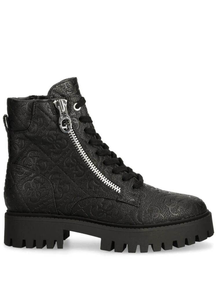 GUESS USA debossed-monogram boots - Black Cover