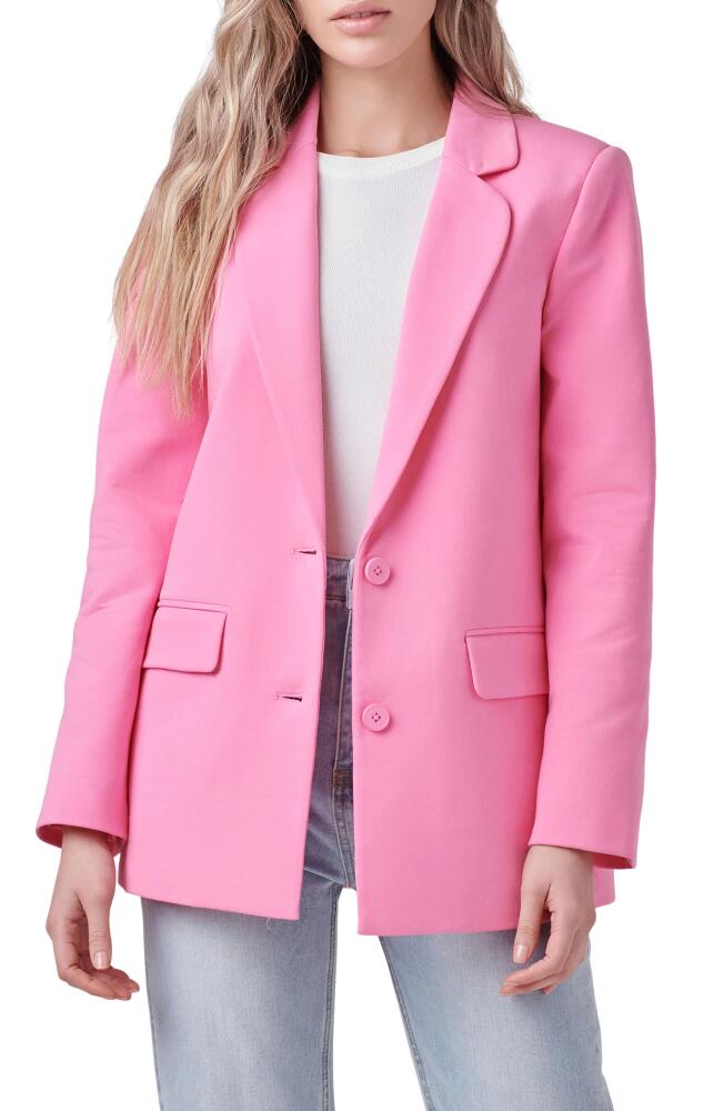 English Factory Curved Lapel Stretch Cotton Blazer in Pink Cover